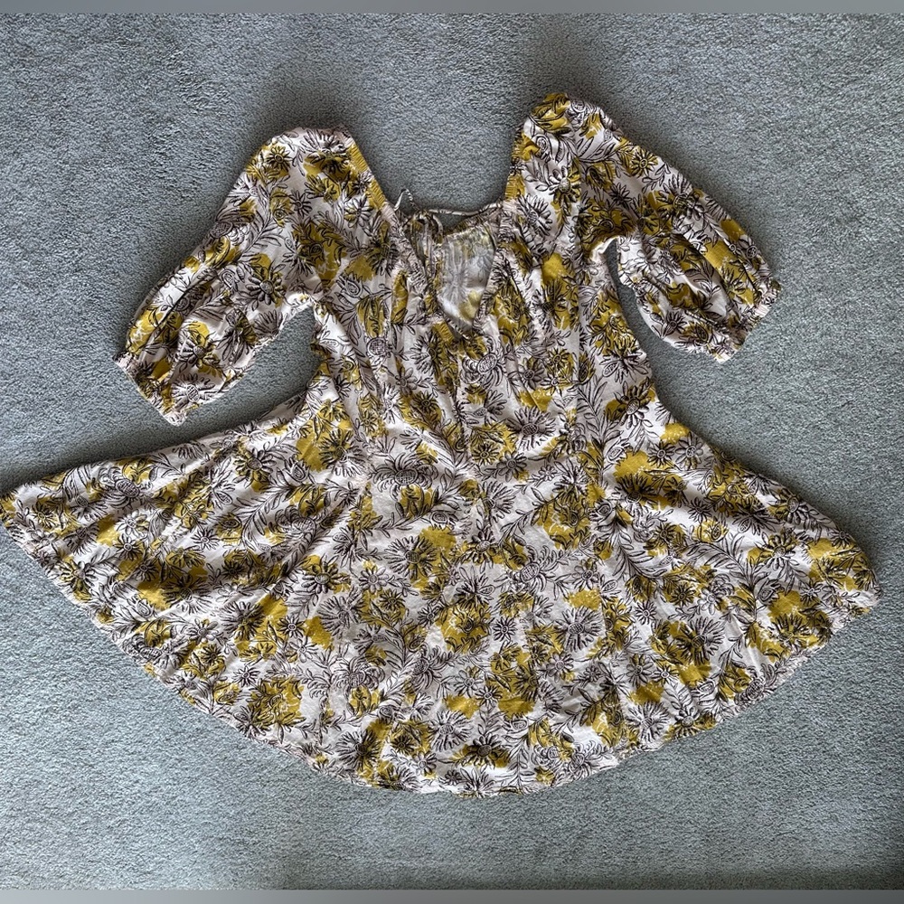 Daily Practice Anthropologie Mollie Tunic Dress Floral Off Shoulder Cover Up S - Picture 6 of 11